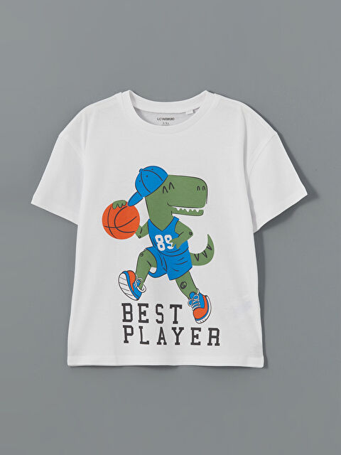 LCW Kids Bisiklet Yaka Baskılı Erkek Çocuk Tişört - S5DC43Z1-Q6K