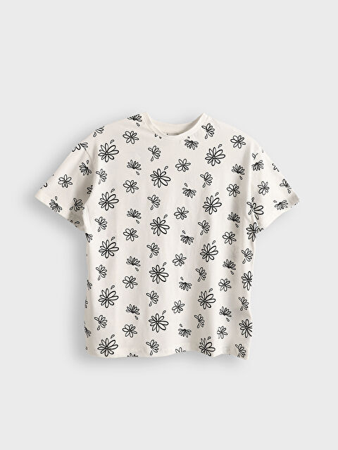 LCW Kids Crew Neck Printed Girls' T-Shirt - S5DE15Z4-LRA