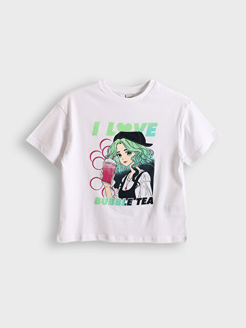 LCW Kids Crew Neck Printed Girls' T-Shirt - S5DE19Z4-FFB