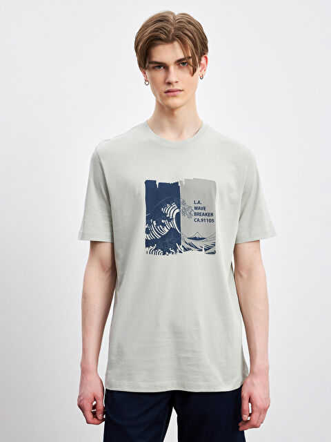 XSIDE Crew Neck Printed Jersey Men's T-Shirt - S5DF84Z8-VKL