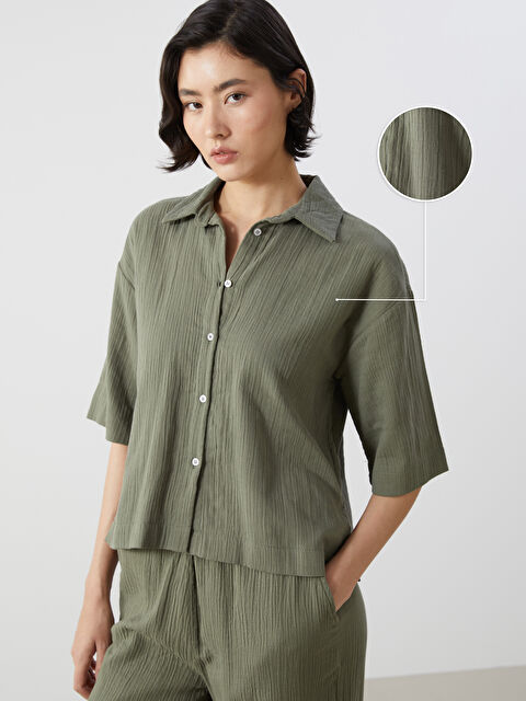 LCW Vision Dokulu Kadın Gömlek - S5DG04Z8-Y1Q