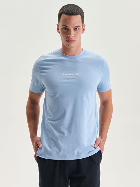 XSIDE Crew Neck Printed Jersey Men's T-Shirt - S5DG27Z8-FFJ