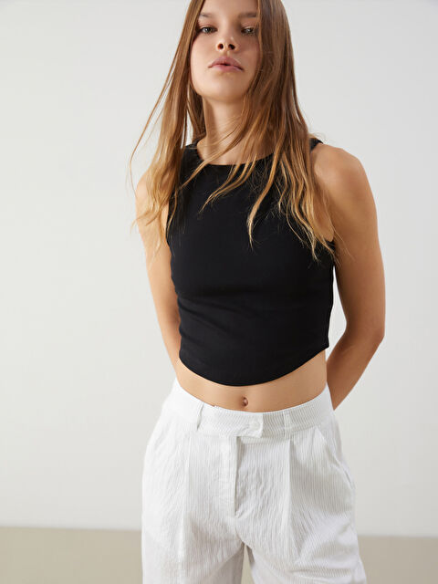 XSIDE Crew Neck Textured Women's Tank Top - S5DG86Z8-CVL