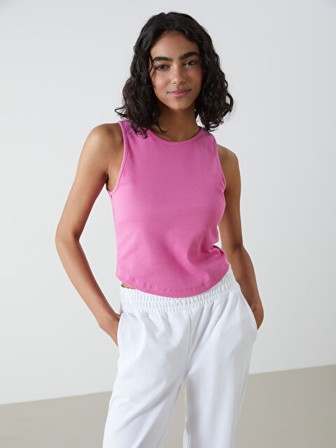 XSIDE Crew Neck Textured Women's Tank Top - S5DG86Z8-GWG