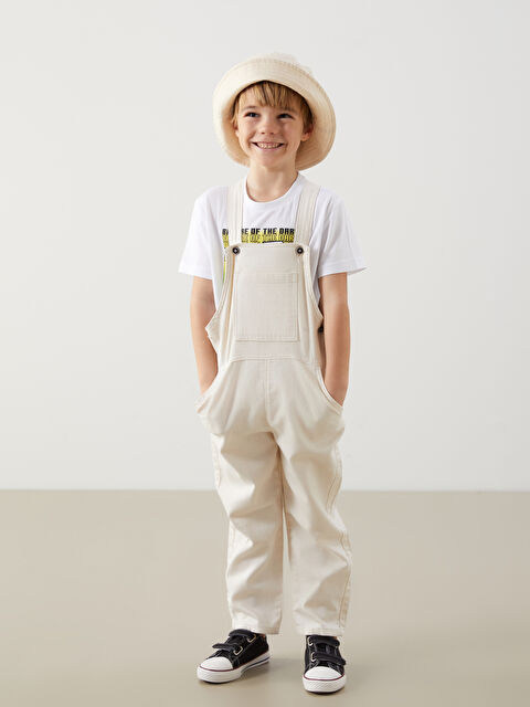 LCW Kids Kare Yaka Gabardin Erkek Çocuk Salopet - S5DG90Z1-PRR