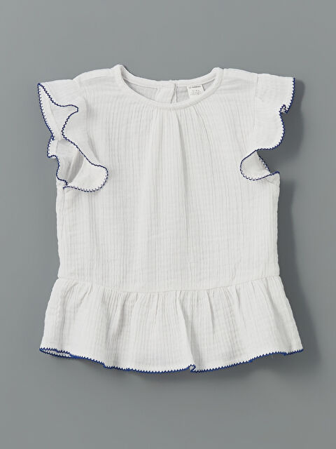 LCW Kids Bisiklet Yaka Kız Çocuk Müslin Bluz - S5DH43Z1-JYX