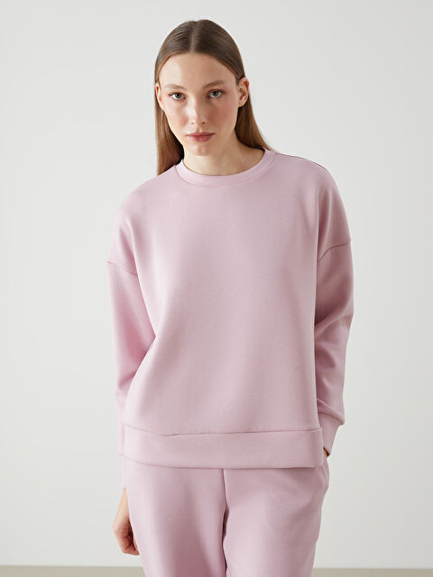 LCW Vision Crew Neck Plain Oversize Women's Sweatshirt - S5DH46Z8-FLC