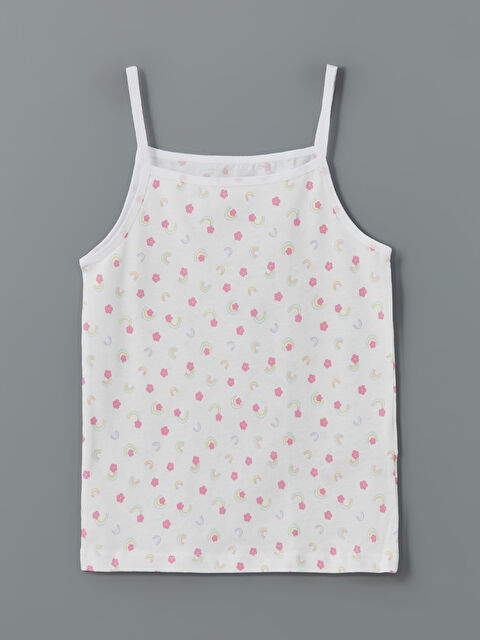 LCW Kids Kare Yaka Baskılı İp Askılı Kız Çocuk Atlet - S5DJ67Z4-LU8