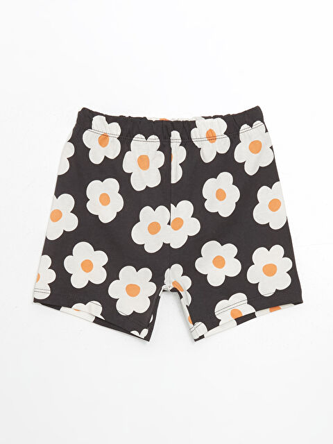 LCW baby Beli Lastikli Çiçekli Kız Bebek Şort - S5DK39Z1-LQ9