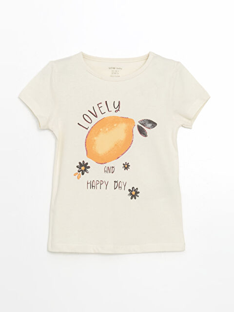LCW baby Limon Baskılı Kız Bebek Tişört - S5DK40Z1-YQ3
