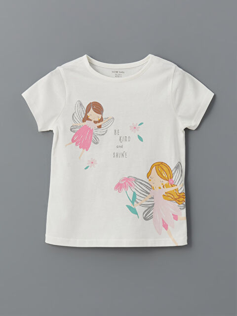 LCW baby Bisiklet Yaka Baskılı Kız Bebek Pijama Üst - S5DK73Z1-FDU