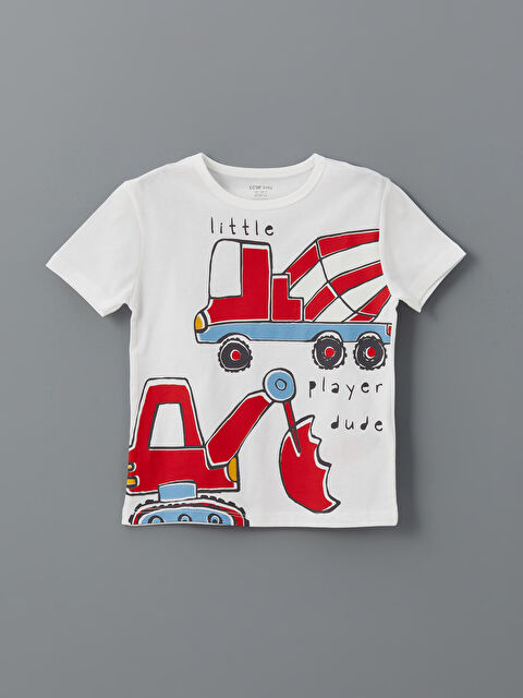 LCW baby Bisiklet Yaka Baskılı Erkek Bebek Pijama Üst - S5DK82Z1-FFB