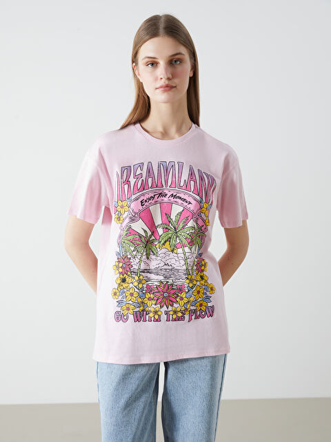 XSIDE تیشێرتی چاپکراوی یەخە خڕ بۆ ژنان - S5DL14Z8-SKB