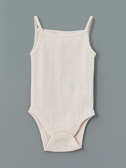 LCW baby Kare Yaka Kız Bebek Çıtçıtlı Body - S5DM05Z1-FUJ