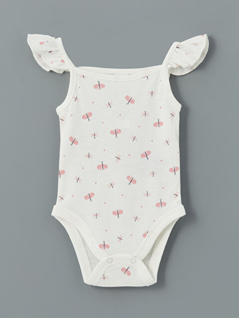 LCW baby Baskılı Kız Bebek Çıtçıtlı Bodysuit - S5DM06Z1-LRA