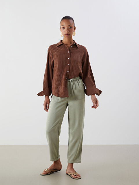 LCW Jeans Beli Lastikli Paperbag Kadın Jean Pantolon - S5DM97Z8-GHY