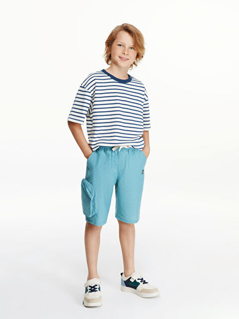 LCW Kids Beli Lastikli Erkek Çocuk Kargo Şort - S5DO63Z4-Z5Q