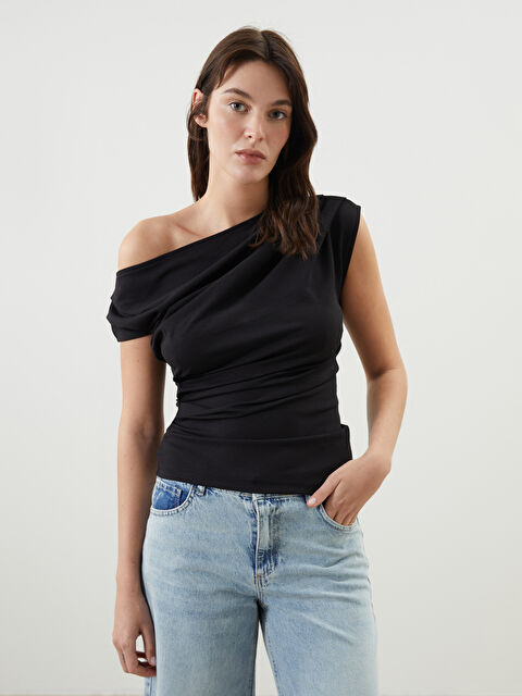 LCW Vision Kayık Yaka Kadın Bluz - S5DO82Z8-CVL