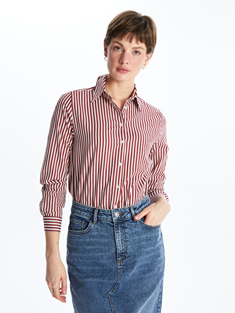 LCWAIKIKI Classic Striped Poplin Women's Shirt Tunic - S5DP08Z8-E48