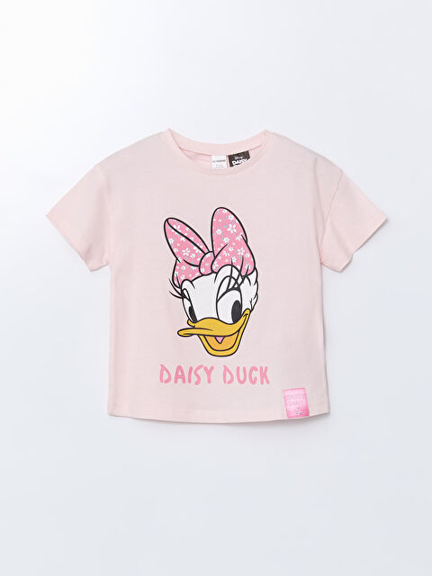 LCW Kids Daisy Duck Baskılı Kız Çocuk Tişört - S5DR44Z1-FUG