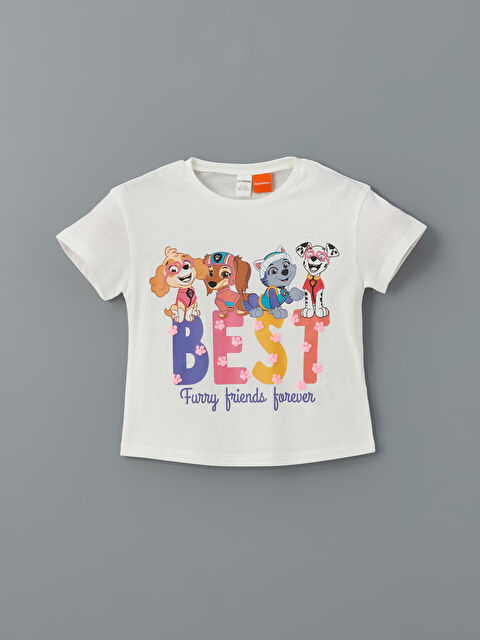 LCW Kids Bisiklet Yaka Paw Patrol Baskılı Kız Çocuk Tişört - S5DR74Z1-R9J