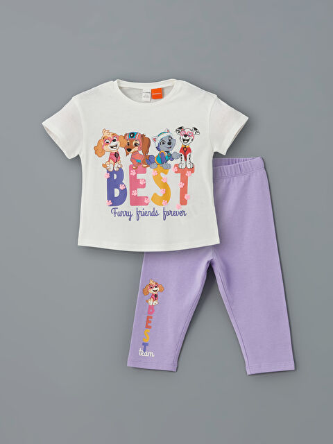 LCW Kids Paw Patrol Baskılı Kız Çocuk Tişört ve Tayt 2'li - S5DR77Z1-R9J