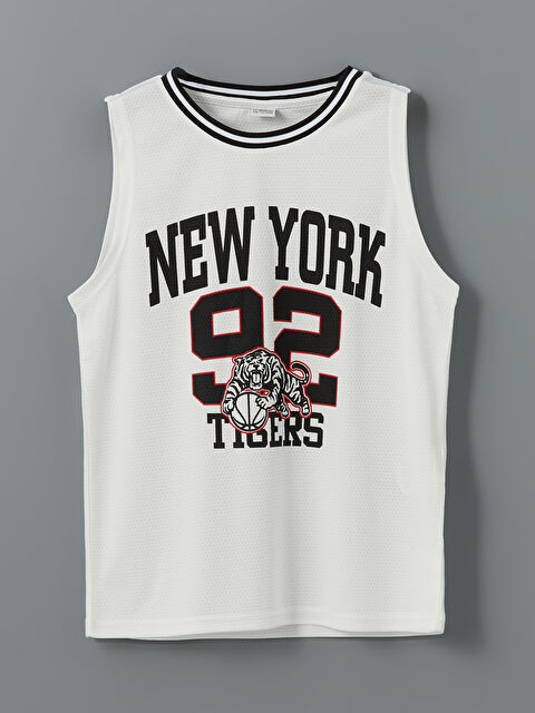 LCW Kids Bisiklet Yaka New York Baskılı Erkek Çocuk Atlet - S5DS28Z4-Q6K