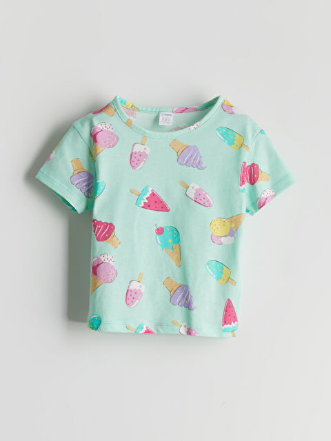 LCW Kids Dondurma Baskılı Kız Çocuk Tişört - S5DS37Z1-LRF