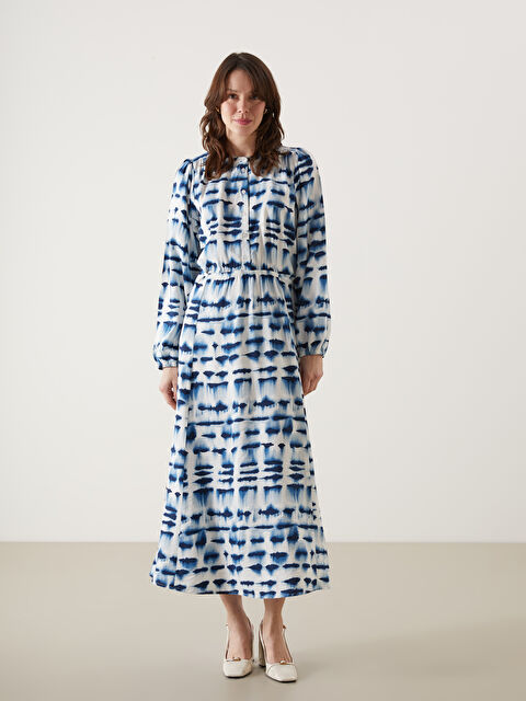 LCWAIKIKI Classic Crew Neck Patterned Women's Dress - S5DT78Z8-LQQ