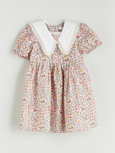 LCW Kids Bebe Yaka Kız Çocuk Keten Karışımlı Elbise - S5DU15Z1-LRA