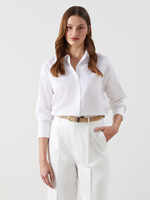 LCWAIKIKI Classic Oversize Poplin Women's Shirt - S5DU60Z8-Q6K