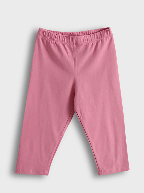 LCW Kids Elasticated Waist 3/4 Length Girls' Leggings - S5DU71Z4-FLY