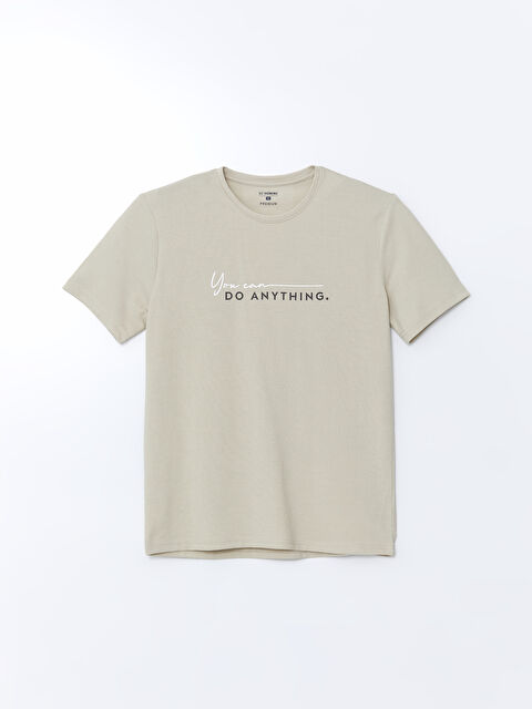 LC WAIKIKI Bisiklet Yaka Baskılı Penye Erkek Pijama Üst - S5DY11Z8-FGB