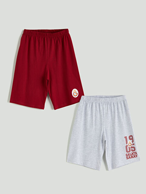 LCW Kids Beli Lastikli Galatasaray Baskılı Erkek Çocuk Pijama Şort 2'li - S5DY93Z4-VAD