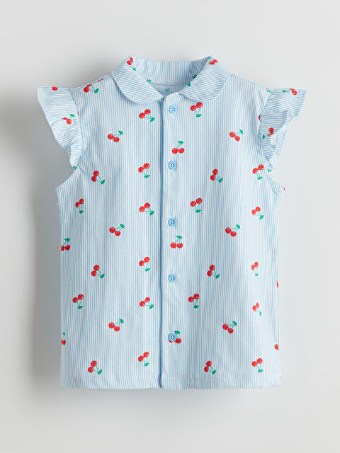 LCW baby Bebe Yaka Kiraz Baskılı Kız Bebek Tişört - S5EA71Z1-LRA