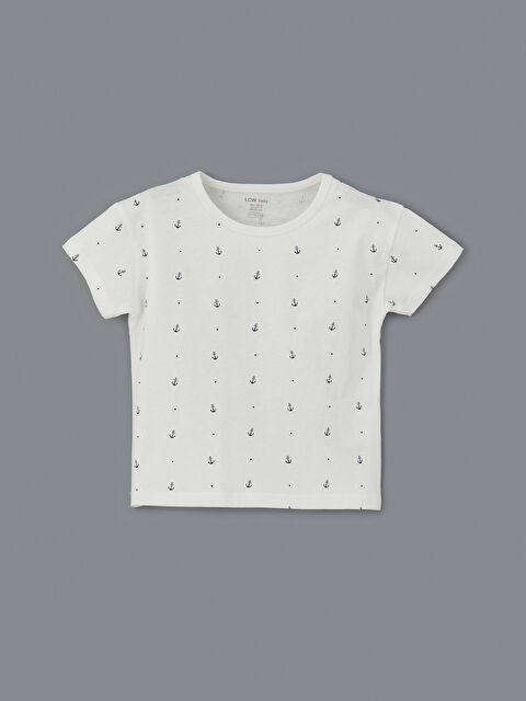 LCW baby Bisiklet Yaka Baskılı Erkek Bebek Pijama Üst - S5EA93Z1-LRA