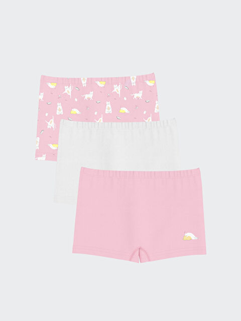 LCW Kids Baskılı Kız Çocuk Boxer 3'lü - S5EB57Z4-LT4