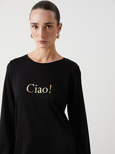 LCWAIKIKI Classic Crew Neck Printed Women's Sweatshirt Tunic - S5EC32Z8-CVL