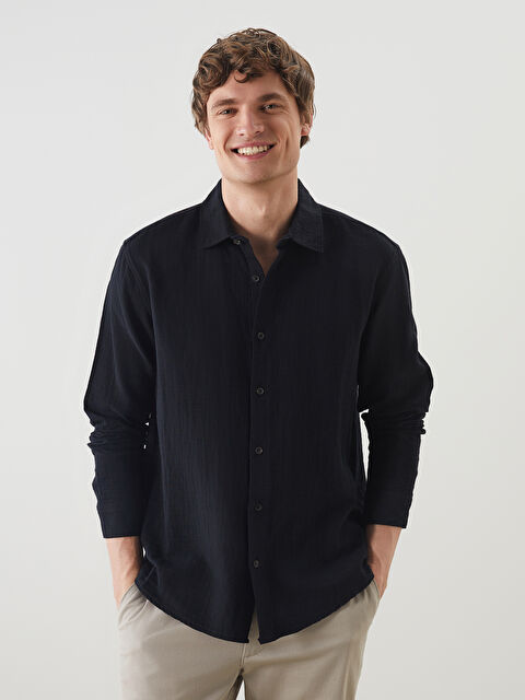 LCW Vision Rahat Kalıp Uzun Kollu Erkek Gömlek - S5ED54Z8-CVL