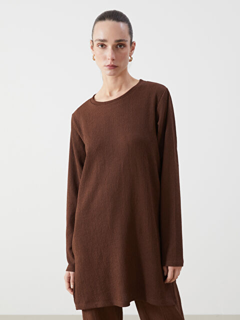 LCWAIKIKI Classic Crew Neck Textured Women's Tunic - S5ED75Z8-R3C