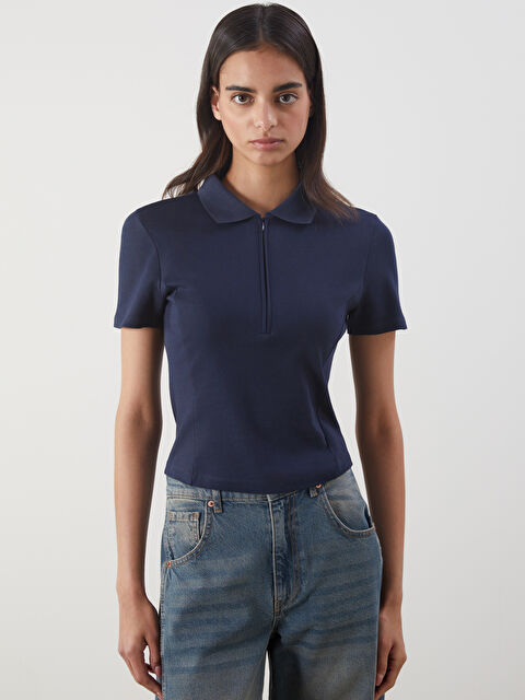 LCW Vision Polo Yaka Kadın Tişört - S5ED76Z8-HRC