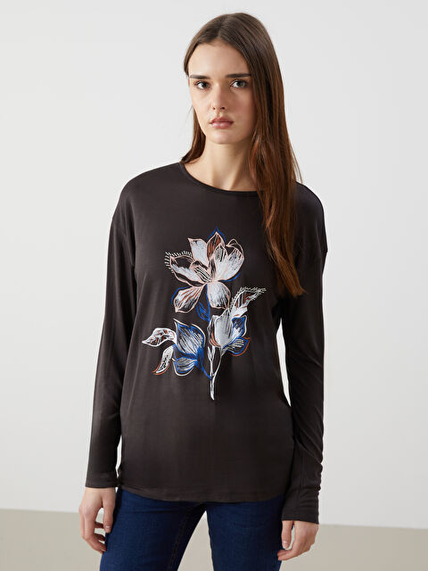 LCW ECO Crew Neck Floral Women's T-Shirt - S5EE74Z8-JR3