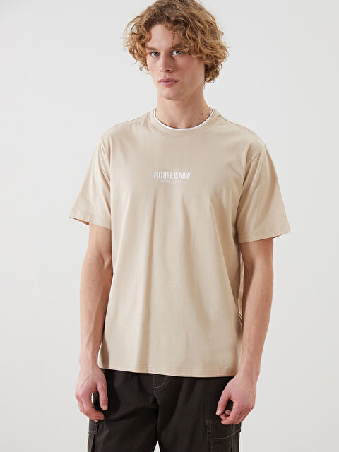 XSIDE Crew Neck Short Sleeve Printed Combed Cotton Men's T-shirt - S5EF45Z8-VY7