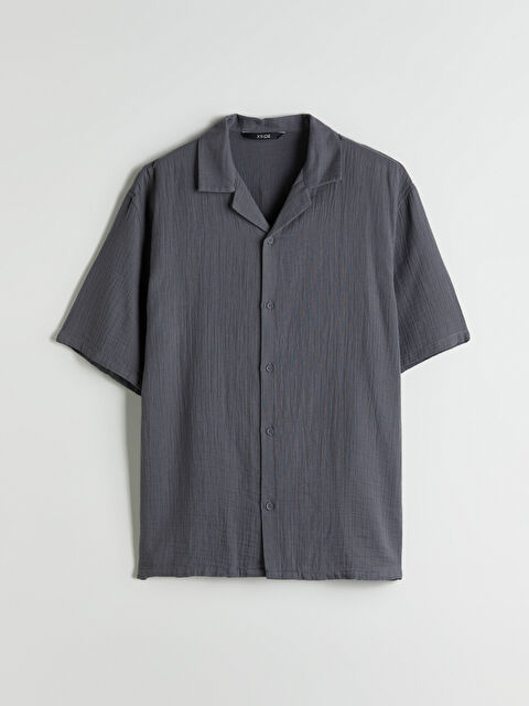 XSIDE Resort Yaka Kısa Kollu Müslin Erkek Gömlek - S5EF75Z8-YRH