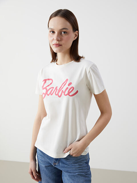 LCWAIKIKI Classic Crew Neck Barbie Printed Women's T-Shirt - S5EF86Z8-FEW
