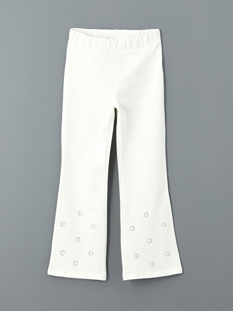 LCW Kids Beli Lastikli Taşlı İspanyol Paça Kız Çocuk Tayt - S5EG14Z4-FDU
