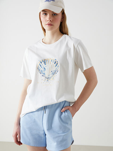 LCW Vision Crew Neck Printed Jersey Women's T-Shirt - S5EG16Z8-R9J