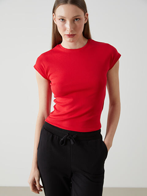 LCW Vision Bisiklet Yaka Kadın Tişört - S5EG23Z8-HPM