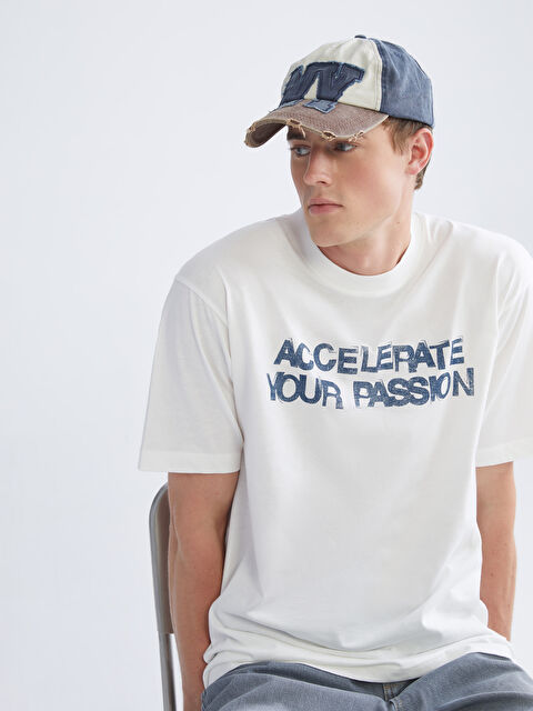 XSIDE Bisiklet Yaka Baskılı Penye Erkek Tişört - S5EG75Z8-R9J