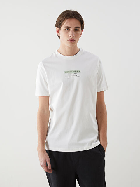 XSIDE Bisiklet Yaka New York Baskılı Erkek Tişört - S5EI24Z8-EEW